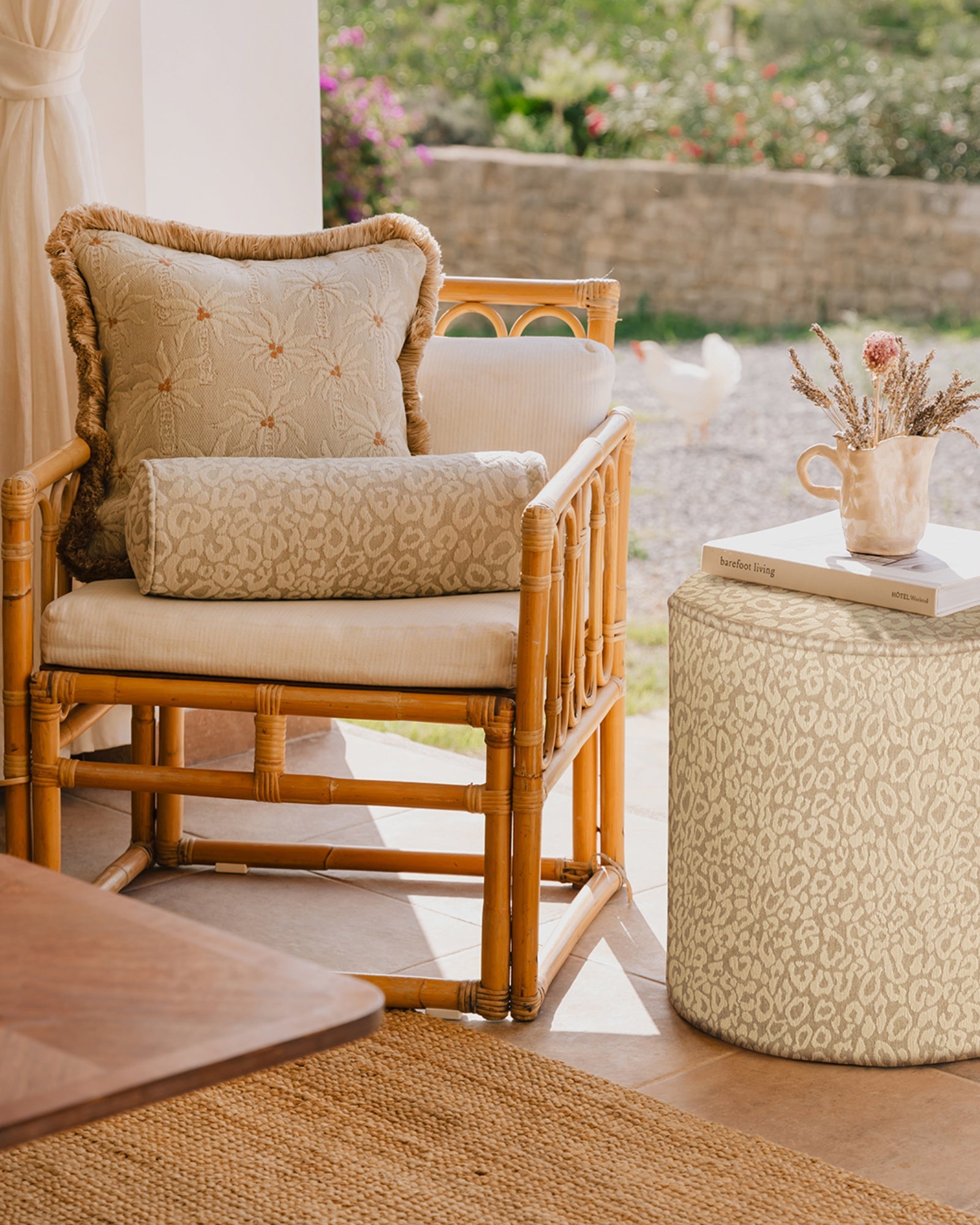 Pouf Maya Sand & Ecru