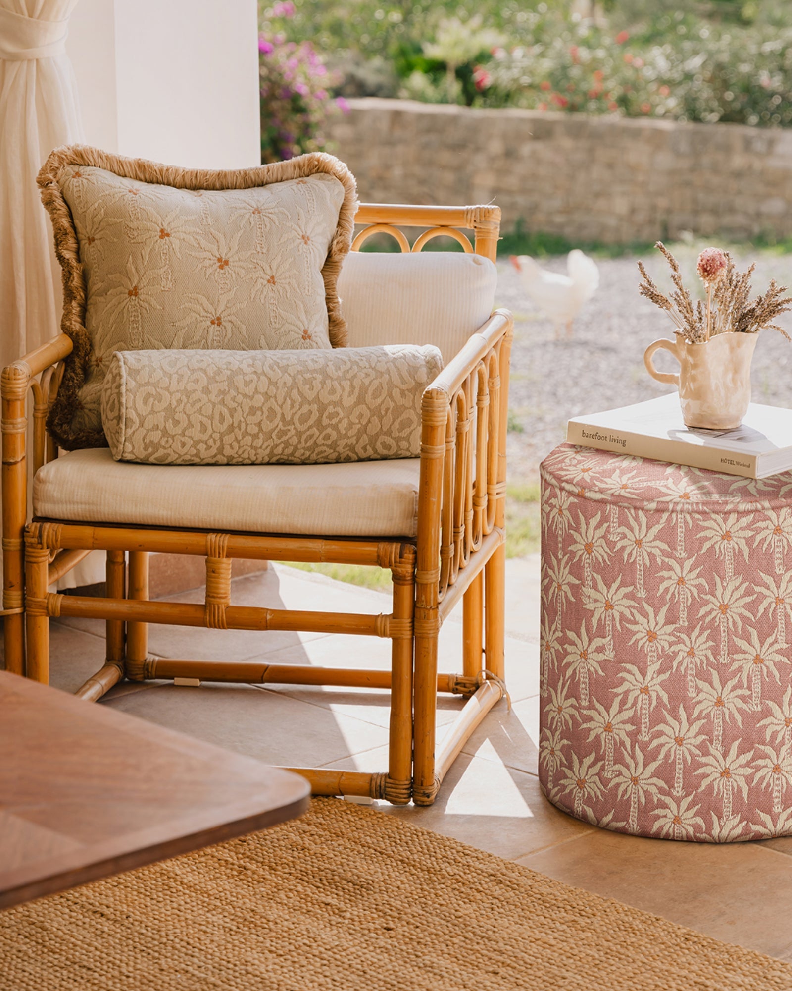 Pouf Laura Rose & Ecru