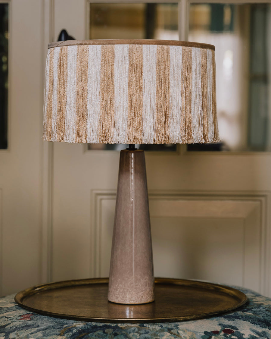Lampshade Jackie Fringe Sand & Ecru