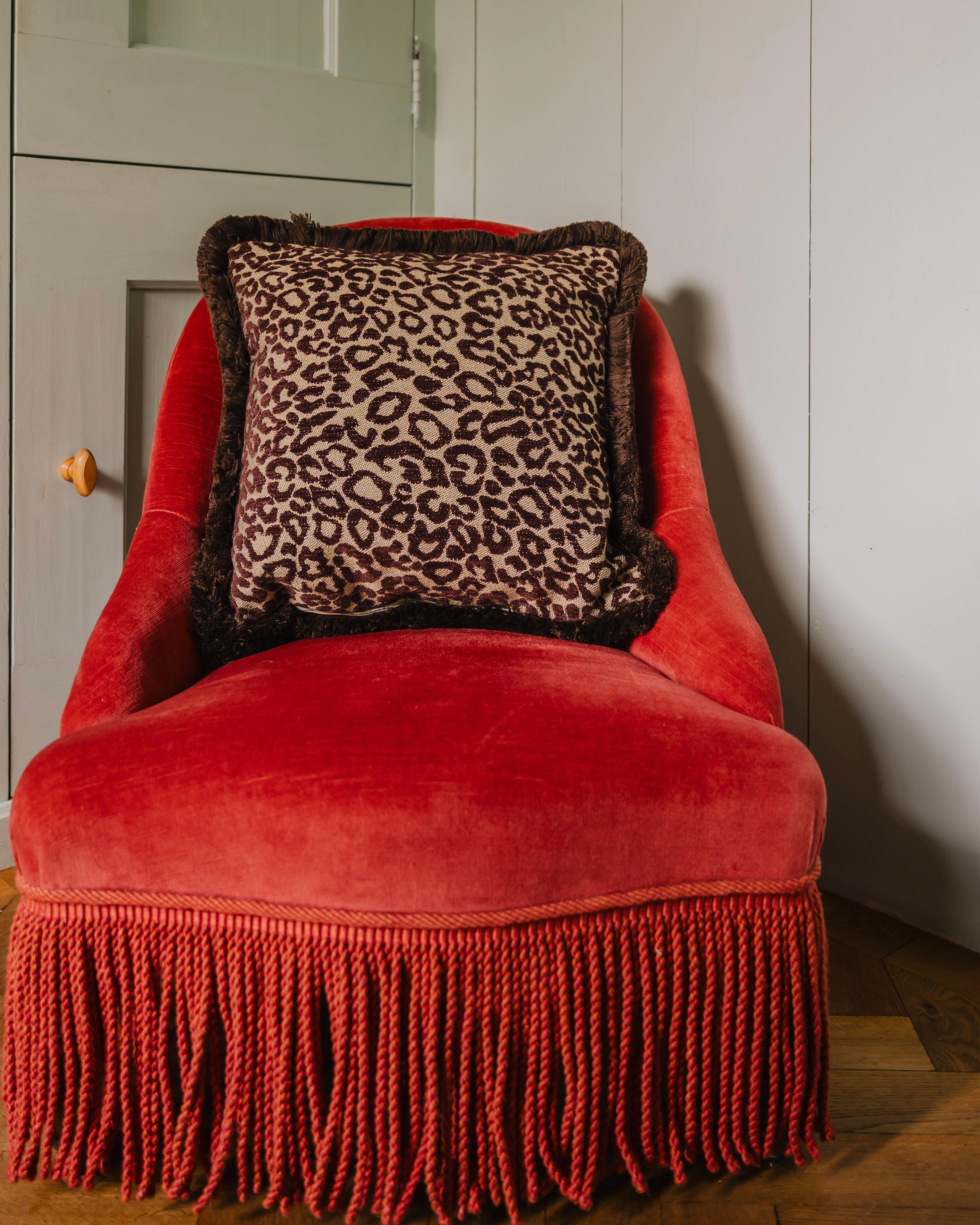 Double sided cushion Coco Chocolate & Caramel x Maya Chocolate & Raffia