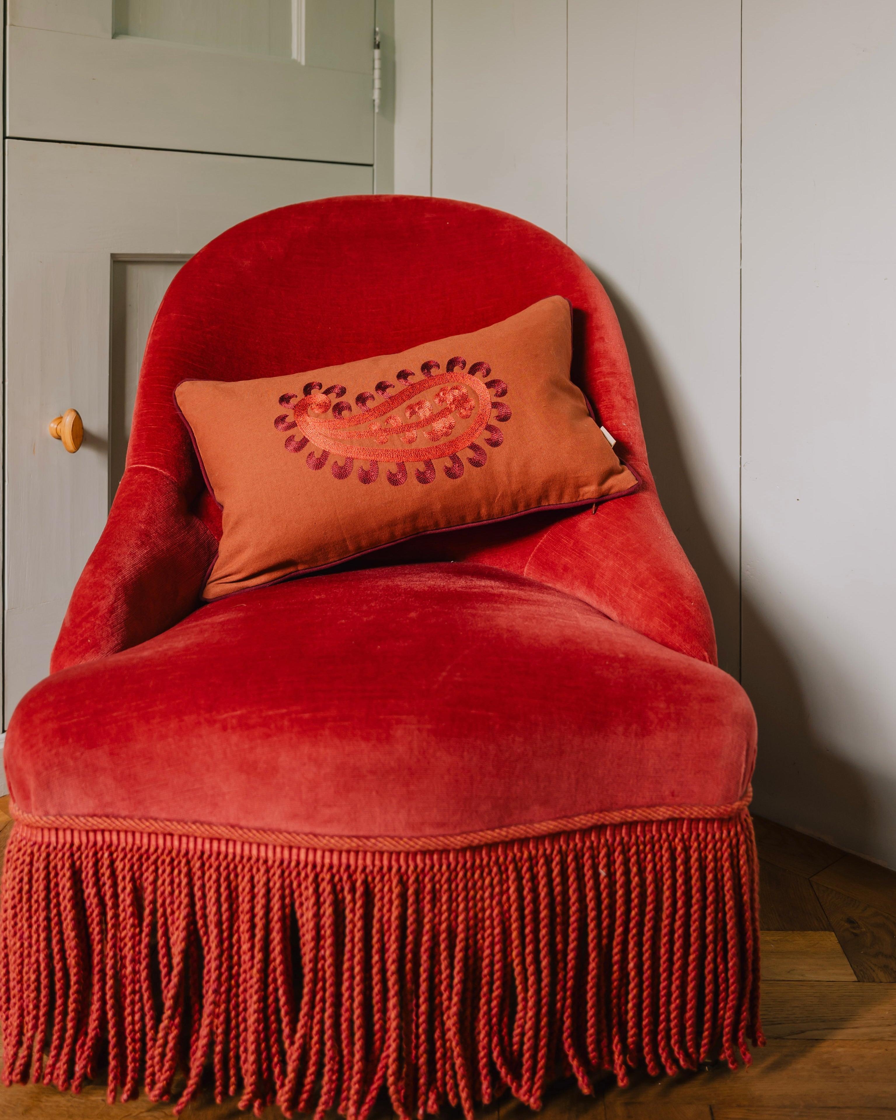 Double sided cushion Siena Spice & Coral