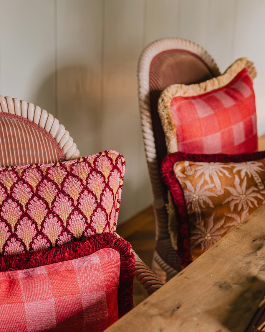 Double sided cushion Brigitte Chili & Pink x Jessica Bordeaux & Pink