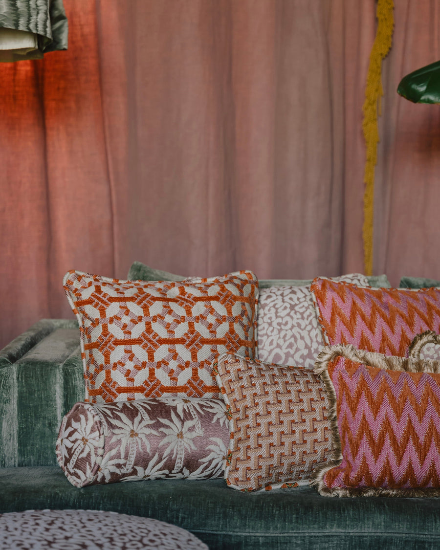Double sided cushion Coco Burnt Orange & Rose x Rosita Orange & Pink