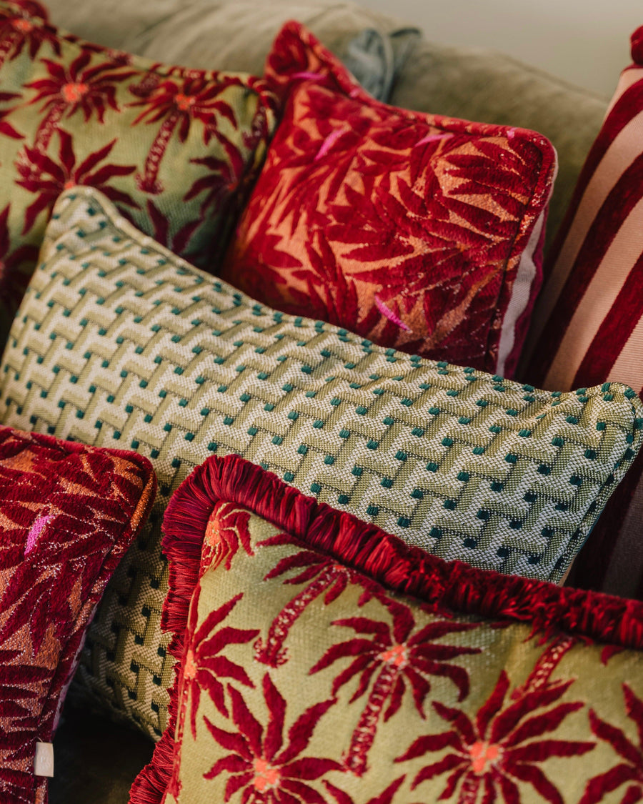 Double sided cushion Yoko Bordeaux & Spice x Jackie Bordeaux & Rose
