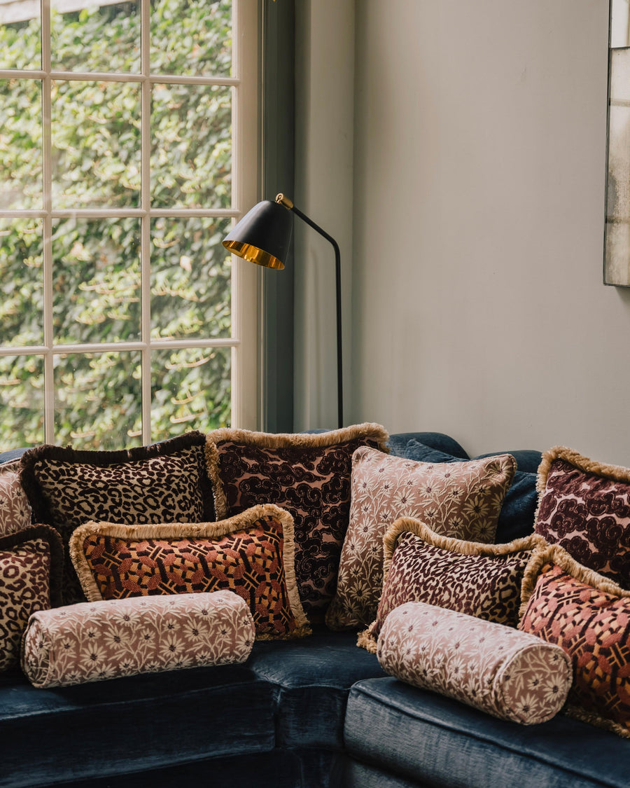 Double sided cushion Coco Chocolate & Caramel x Maya Chocolate & Raffia