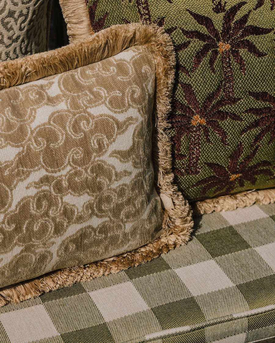 Sofa cushion Brigitte Olive & Ecru