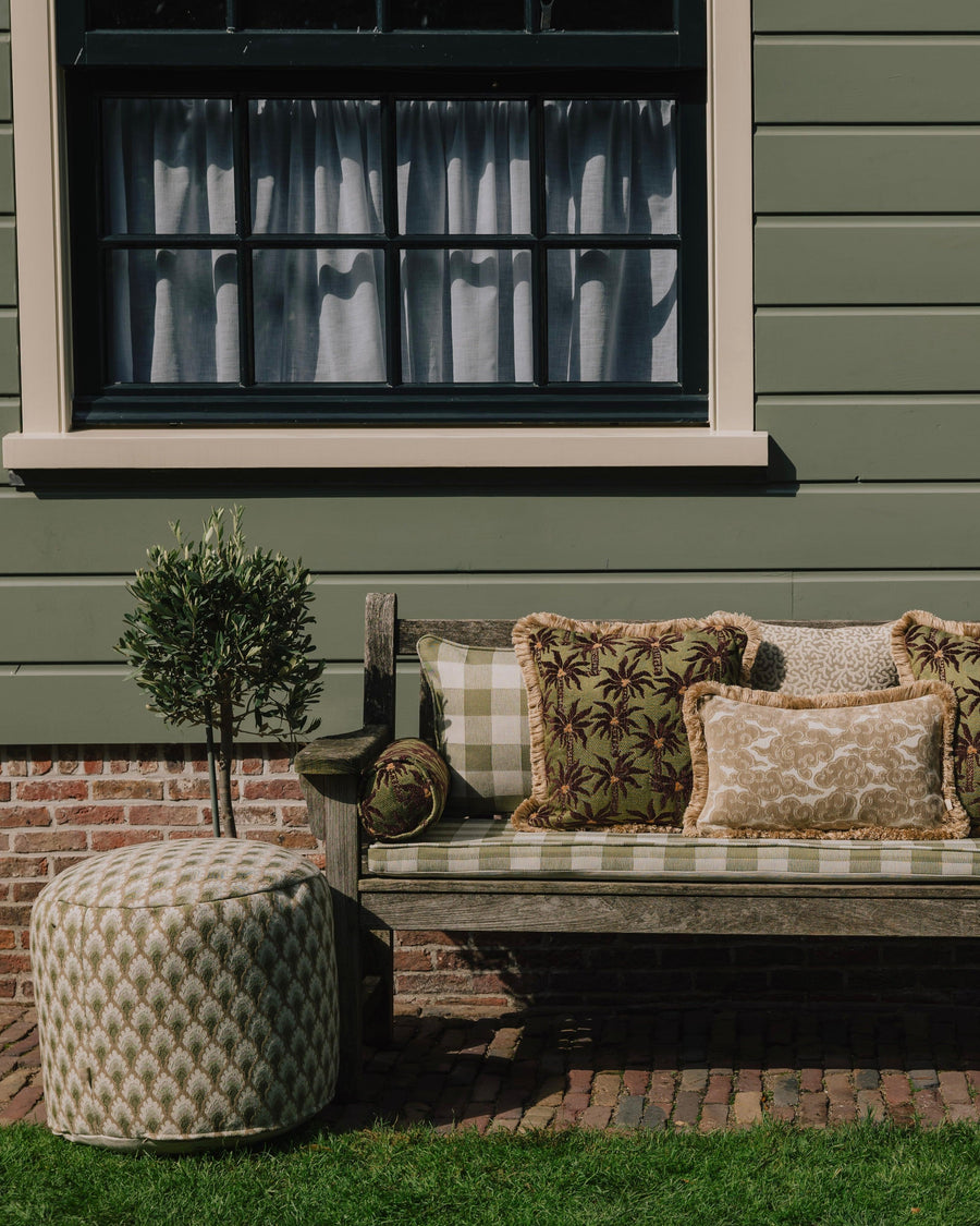 All-season pouf Jessica Olive & Ecru