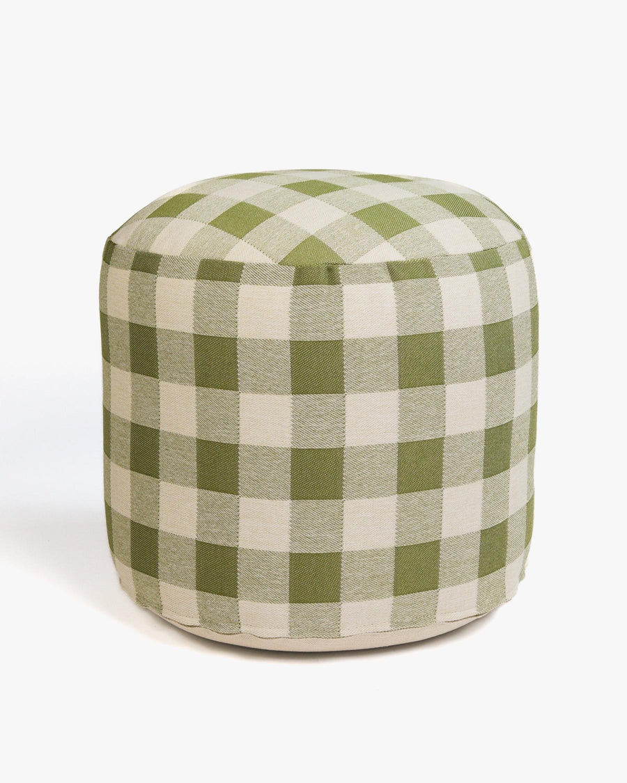 All-season pouf Brigitte Olive & Ecru