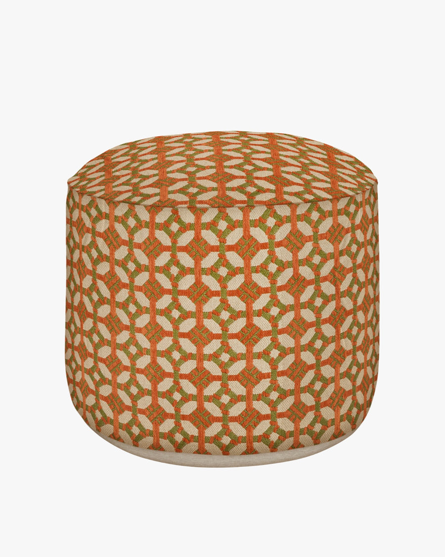 All-season pouf Coco Burnt Orange & Olive