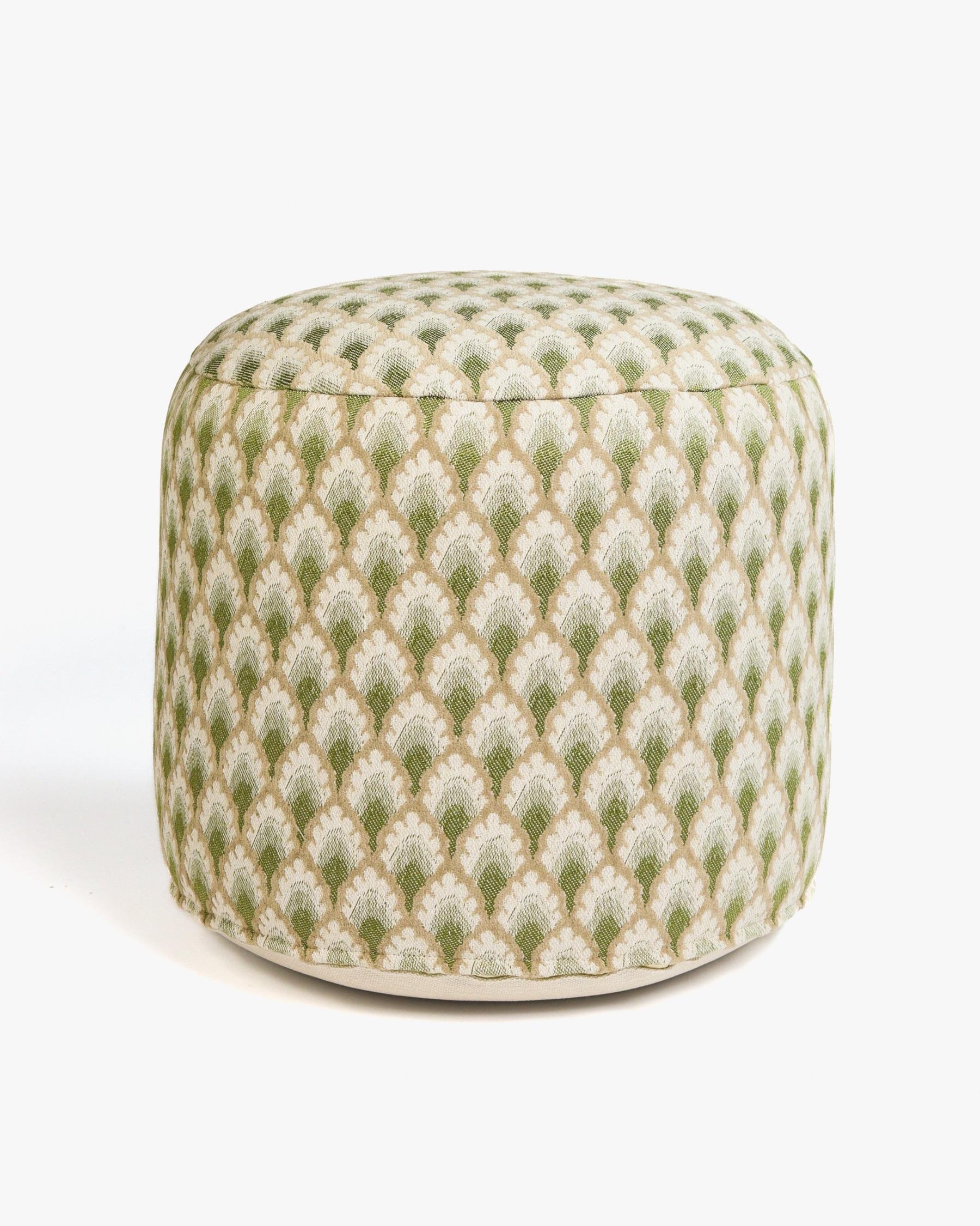 All-season pouf Jessica Olive & Ecru