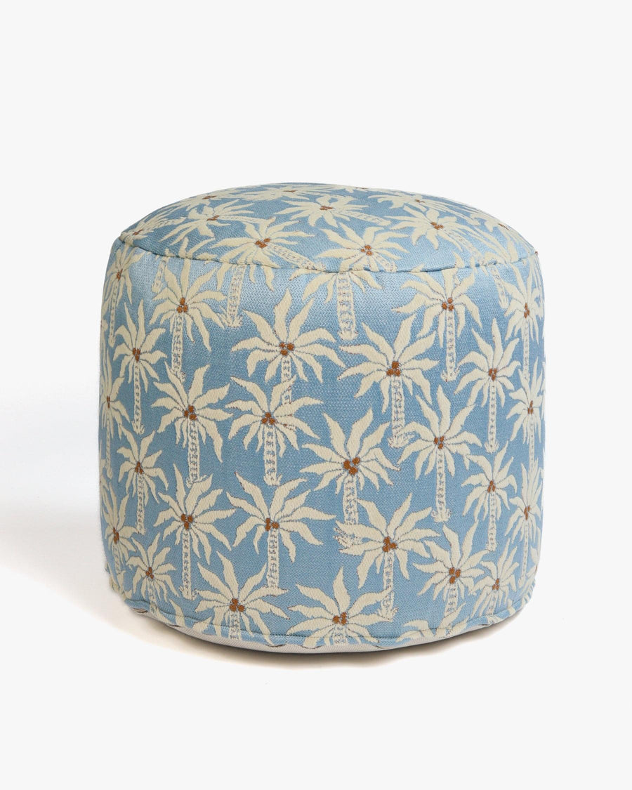 Sitzpouf Laura Eisblau & Ecru