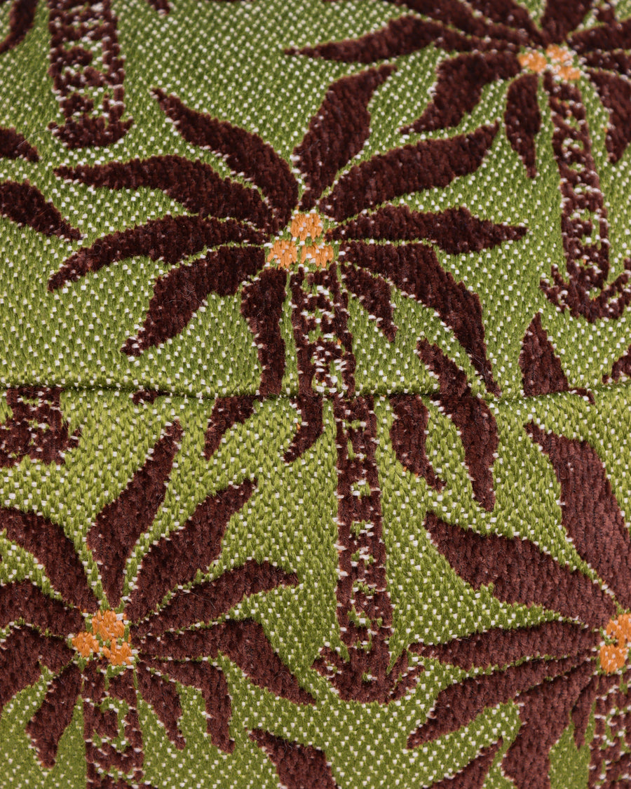All-season pouf Laura Chocolate & Olive