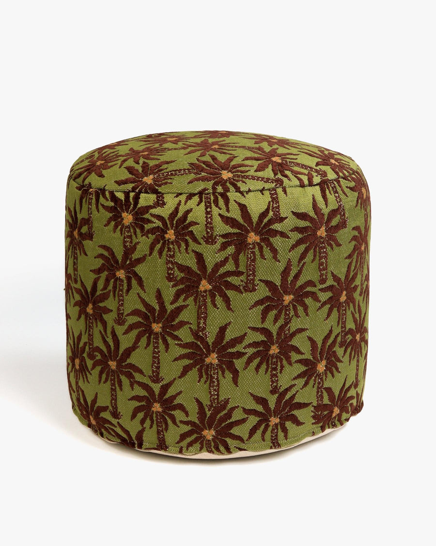 All-season pouf Laura Chocolate & Olive