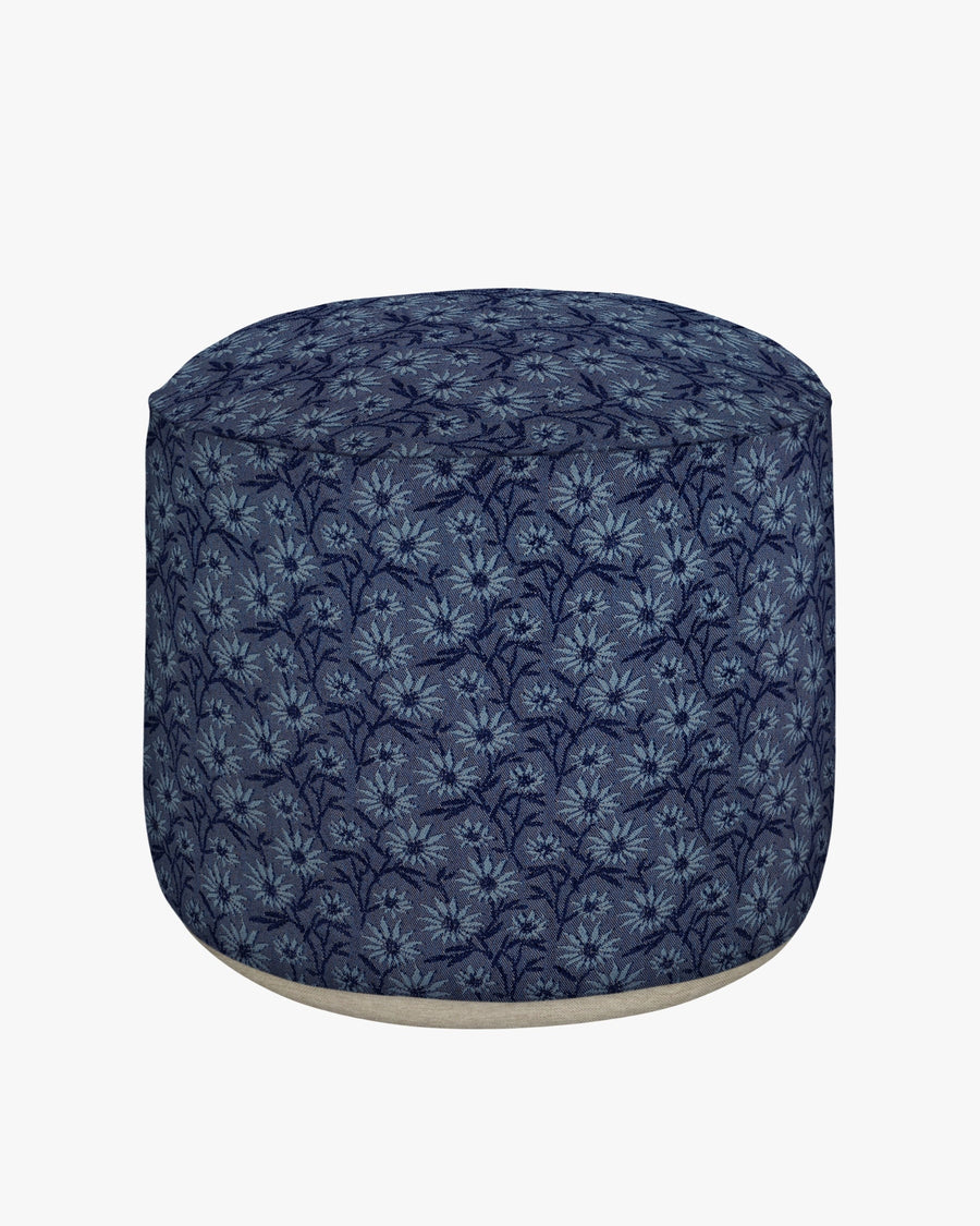 Sitzpouf Mako Eisblau & Marineblau