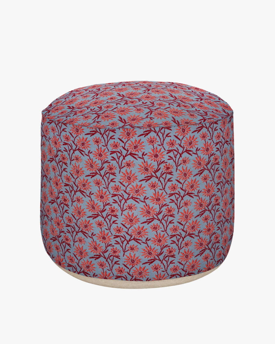 Sitzpouf Mako Eisblau & Rot