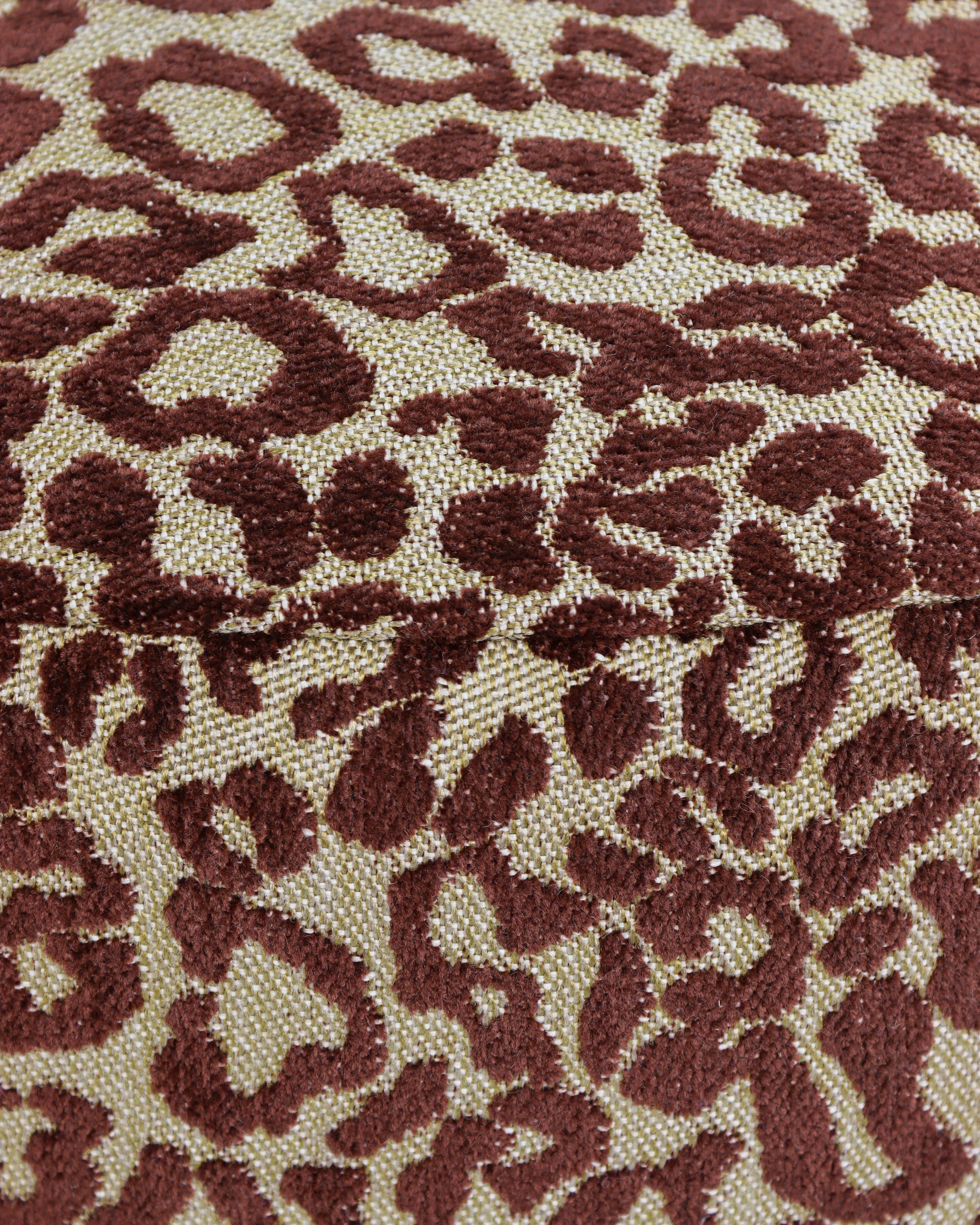 All-season pouf Maya Chocolate & Raffia