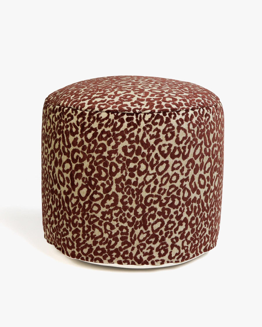 All-season pouf Maya Chocolate & Raffia