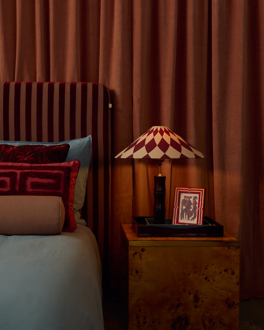 Lampenkap Colette | Burgundy & Ecru