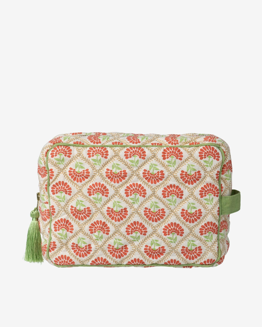 Beauty Bag Carry Coral & Sage