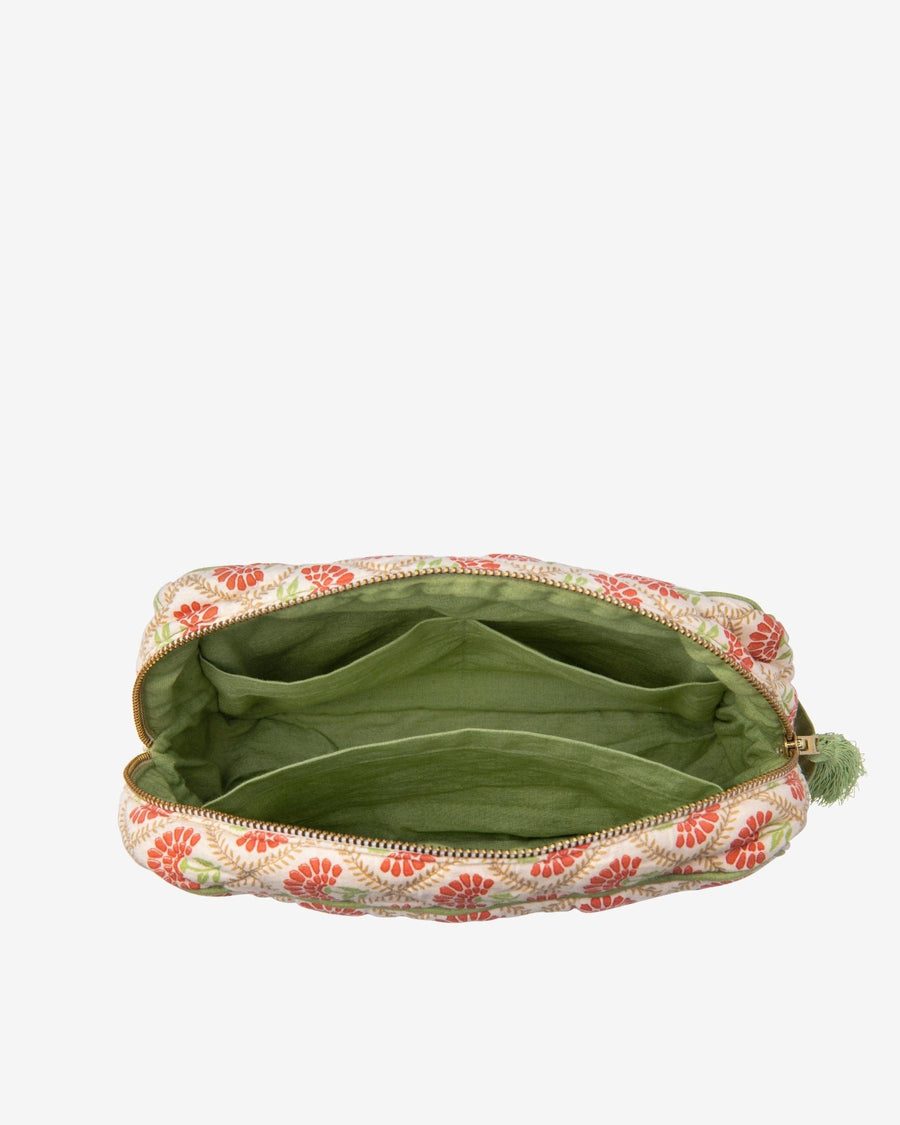Beauty Bag Carry Coral & Sage