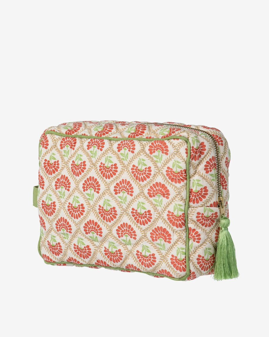 Beauty Bag Carry Coral & Sage