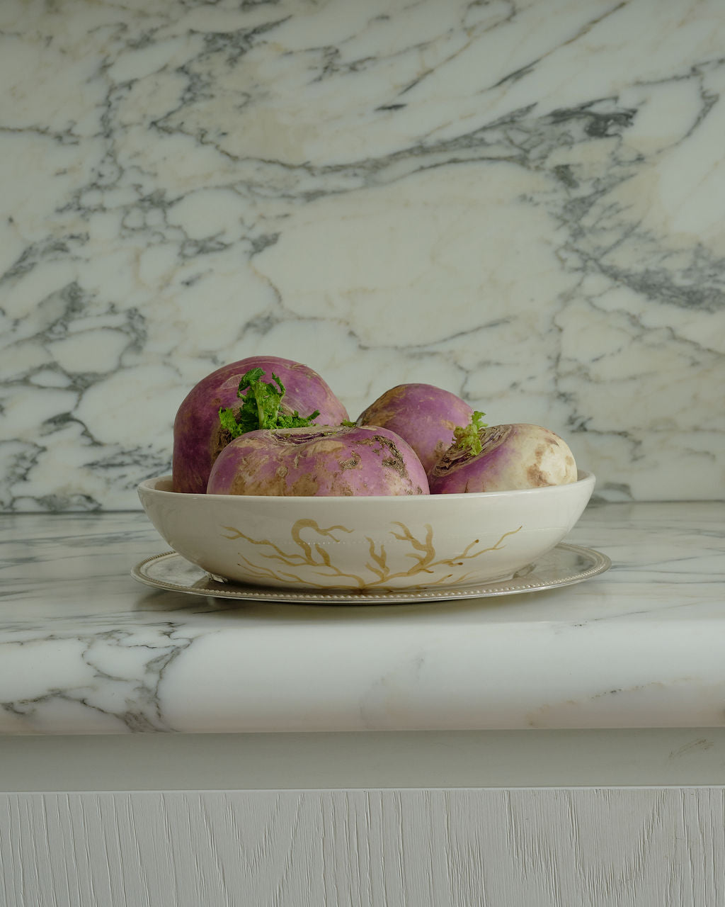 Handpainted Serving Bowl Atlantic Ochre