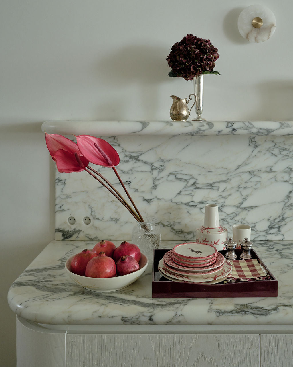 Handpainted Serving Bowl Atlantic Red