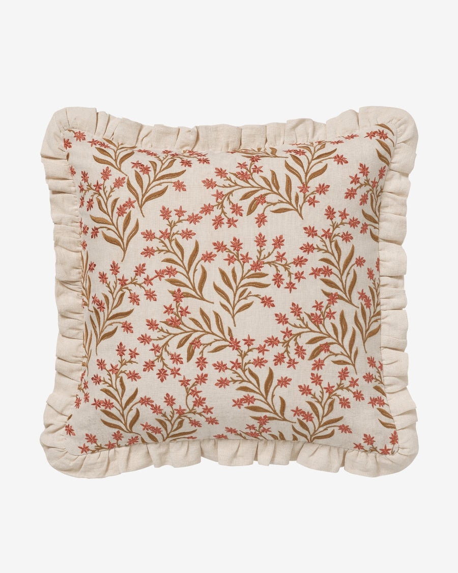Cushion Audrey Coral & Ecru