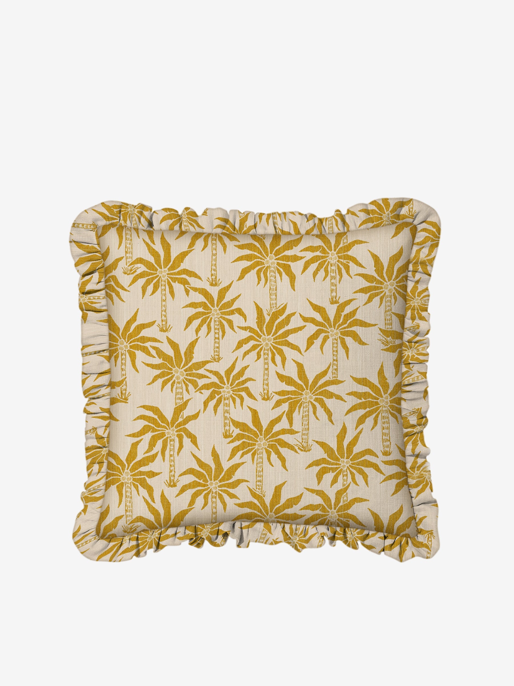 Cushion Laura Mustard & Ecru (45x45cm)