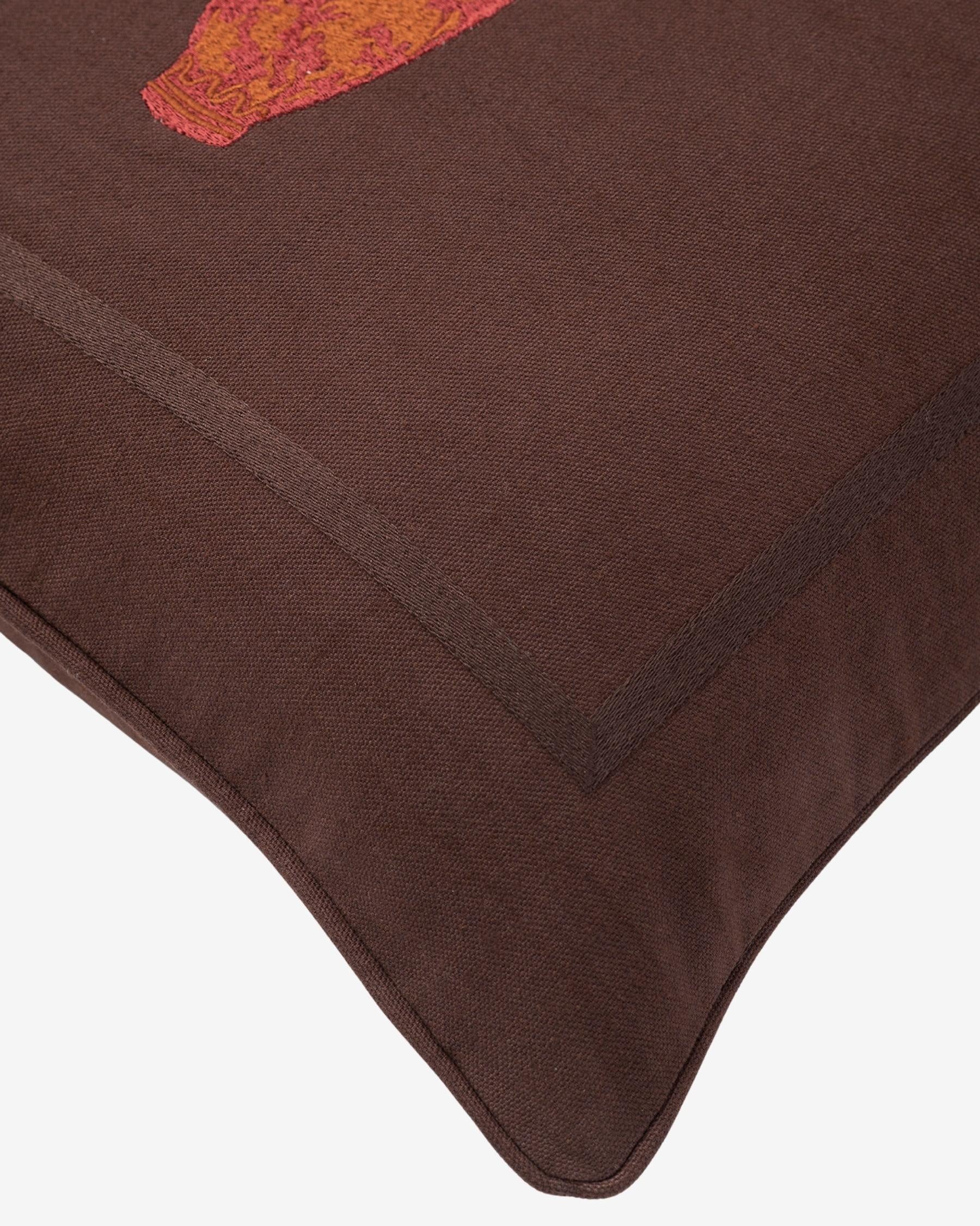 Cushion Rumi Chocolate & Pink