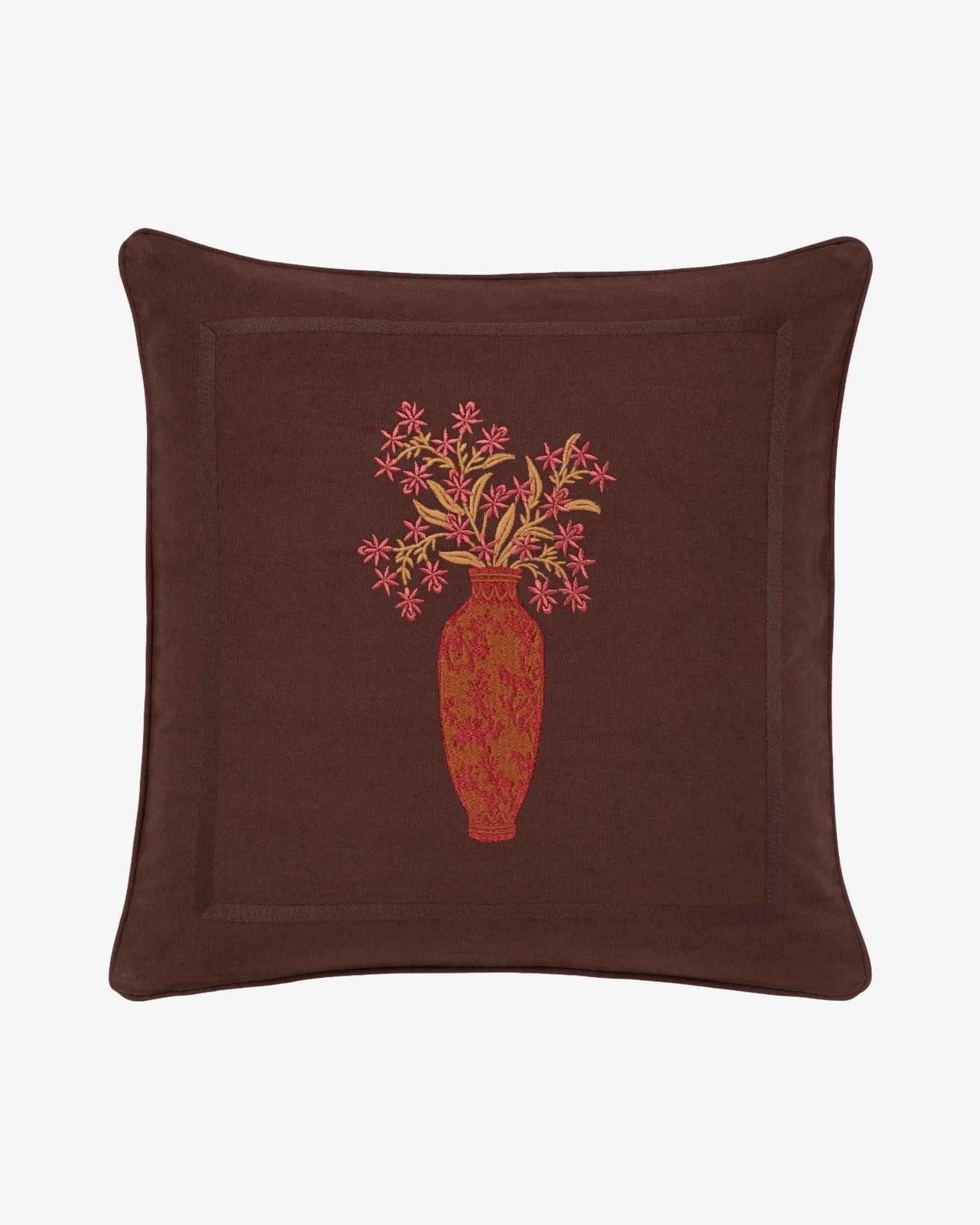 Cushion Rumi Chocolate & Pink