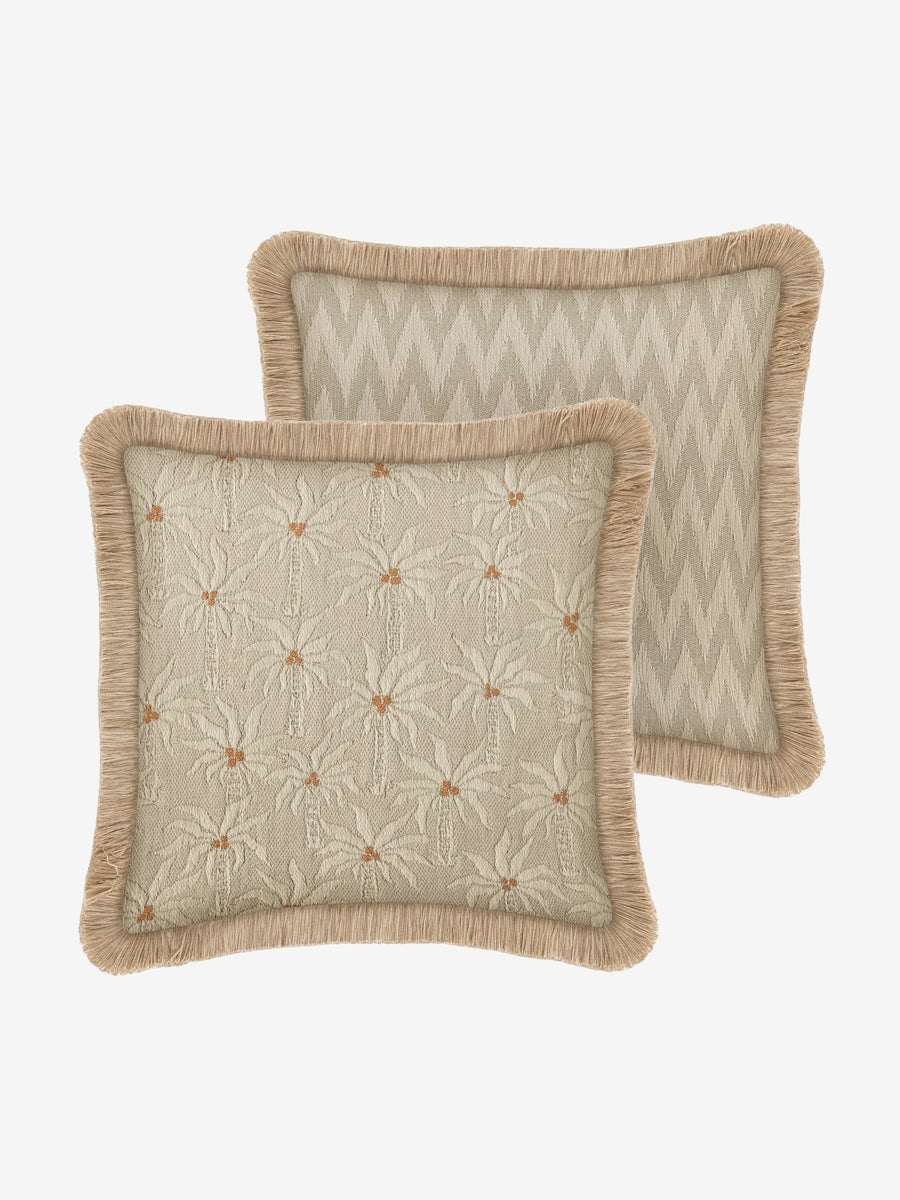 Double sided cushion Laura Sand & Ecru x Rosita Sand & Ecru