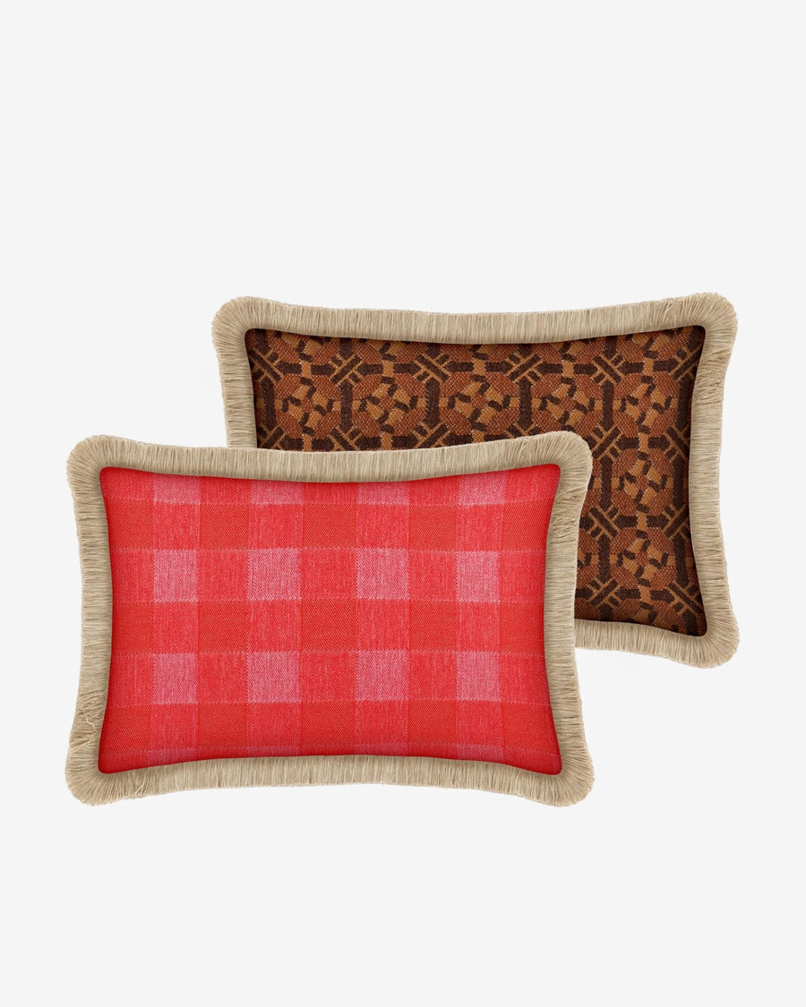 Double sided cushion Brigitte Chili & Pink x Coco Chocolate & Caramel
