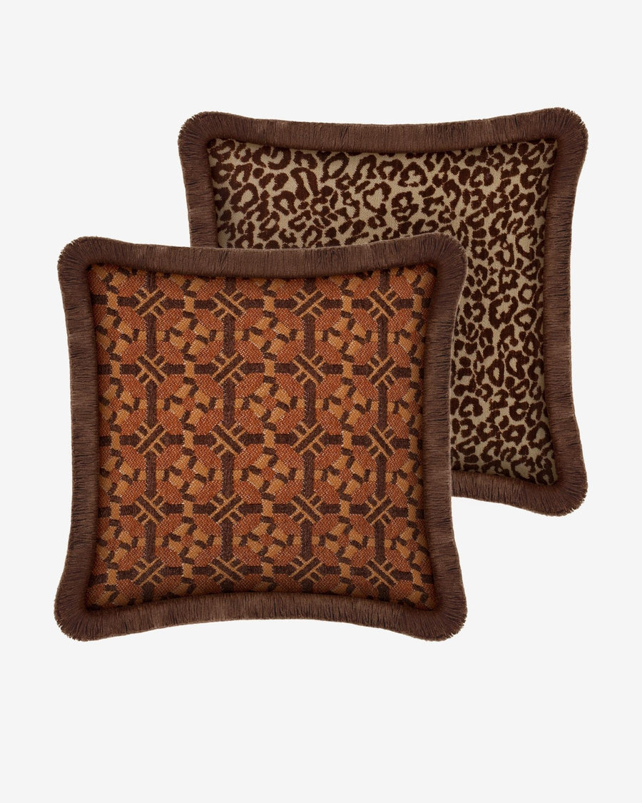 Double sided cushion Coco Chocolate & Caramel x Maya Chocolate & Raffia