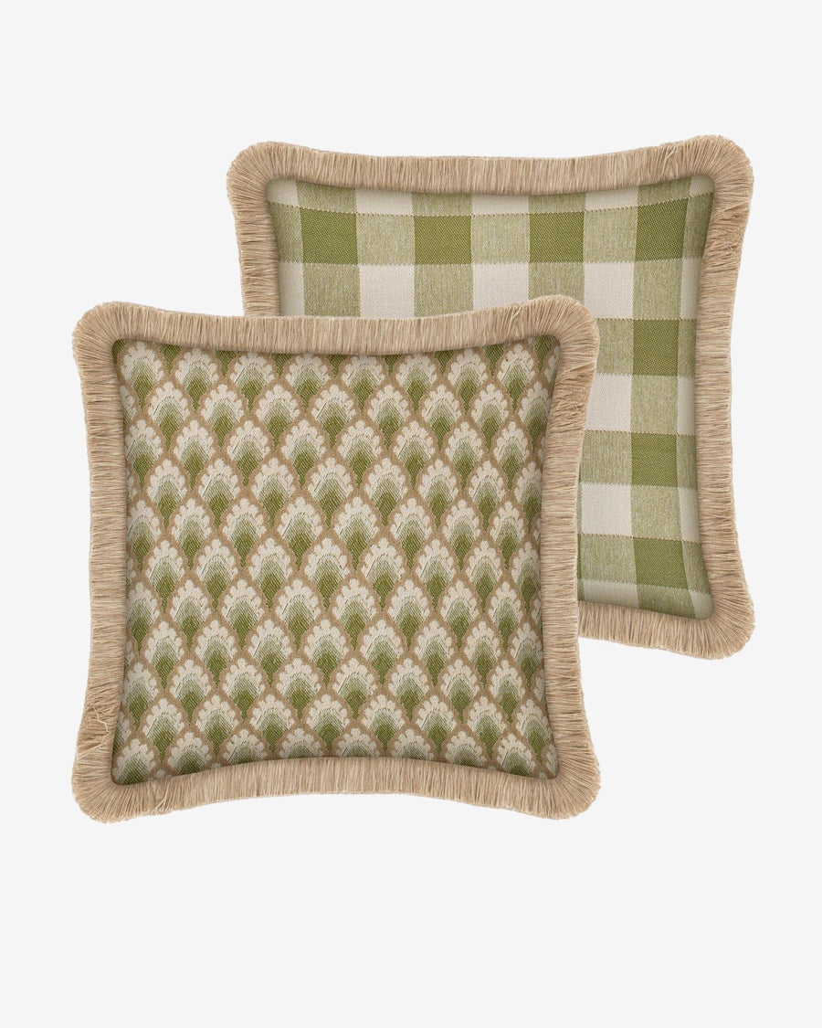 Double sided cushion Jessica Olive & Ecru x Brigitte Olive & Ecru