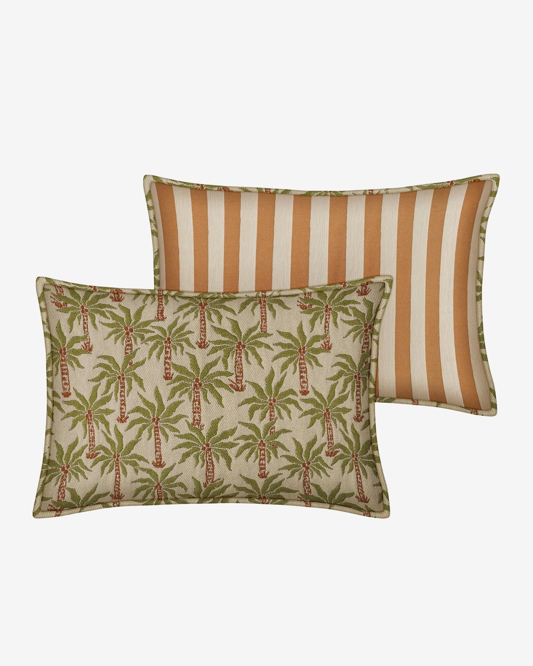Double sided cushion Laura Olive & Spice x Jackie Caramel & Ecru