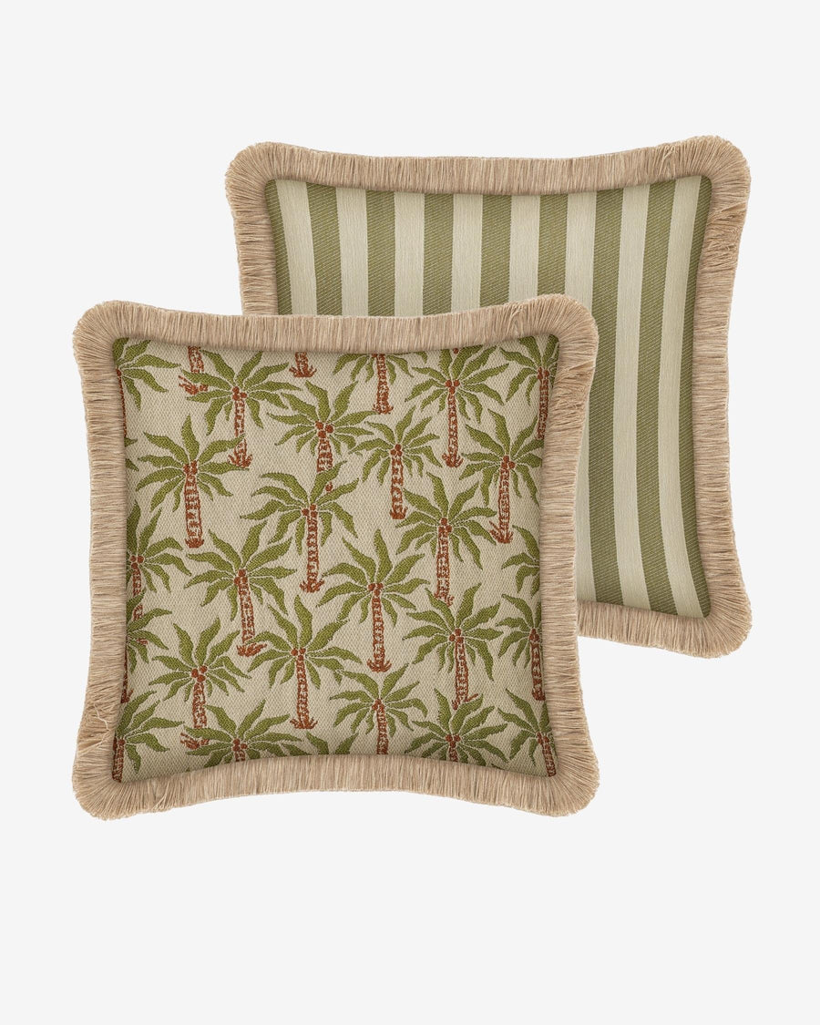 Double sided cushion Laura Olive & Spice x Jackie Olive & Ecru