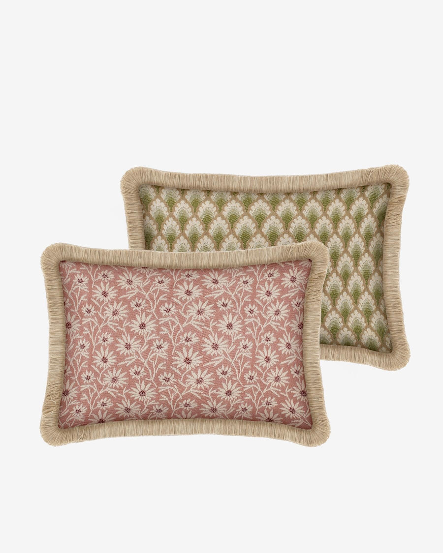 Double sided cushion Mako Rose & Ecru x Jessica Olive & Ecru