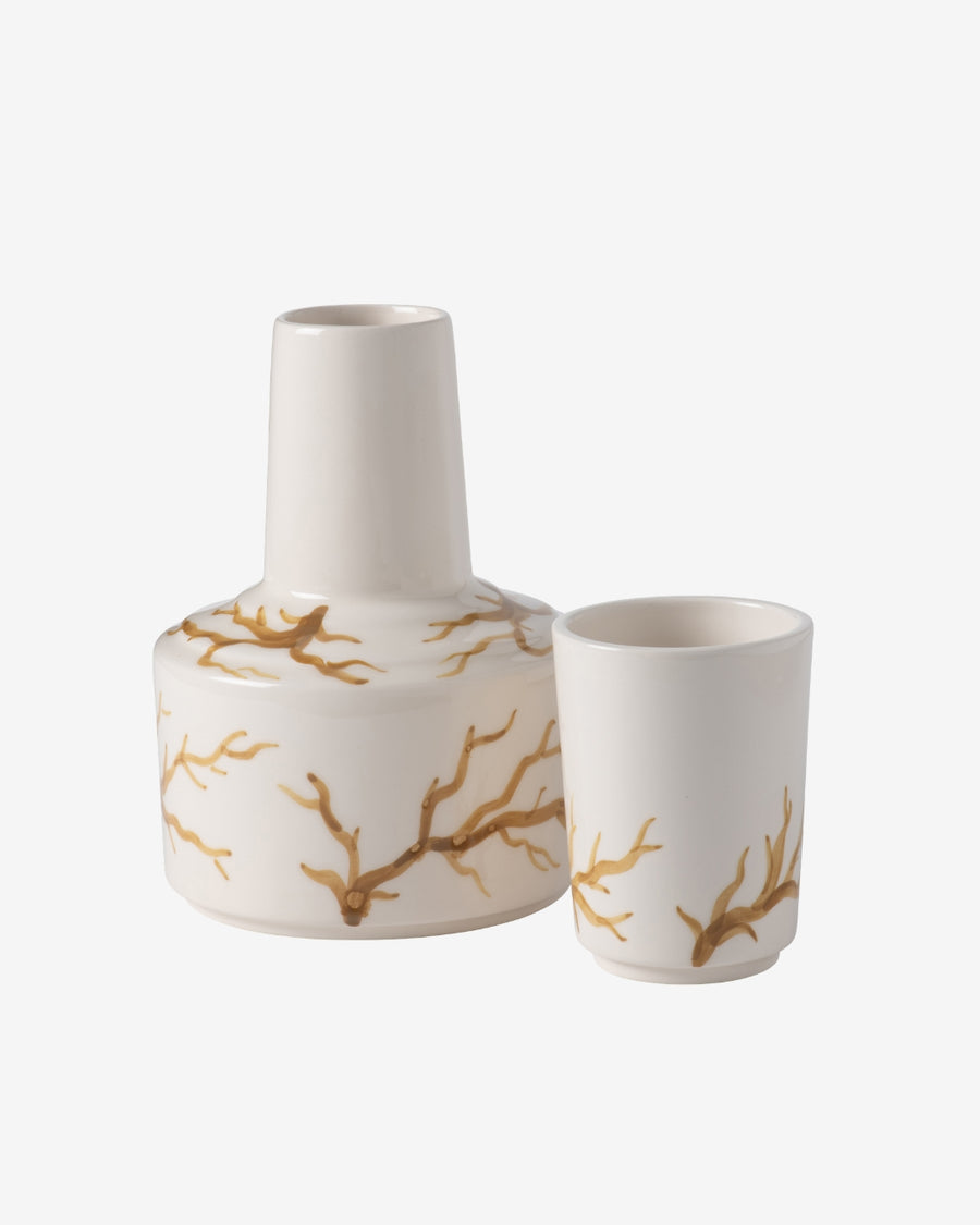 Handpainted Carafe + Cup Atlantic Ochre