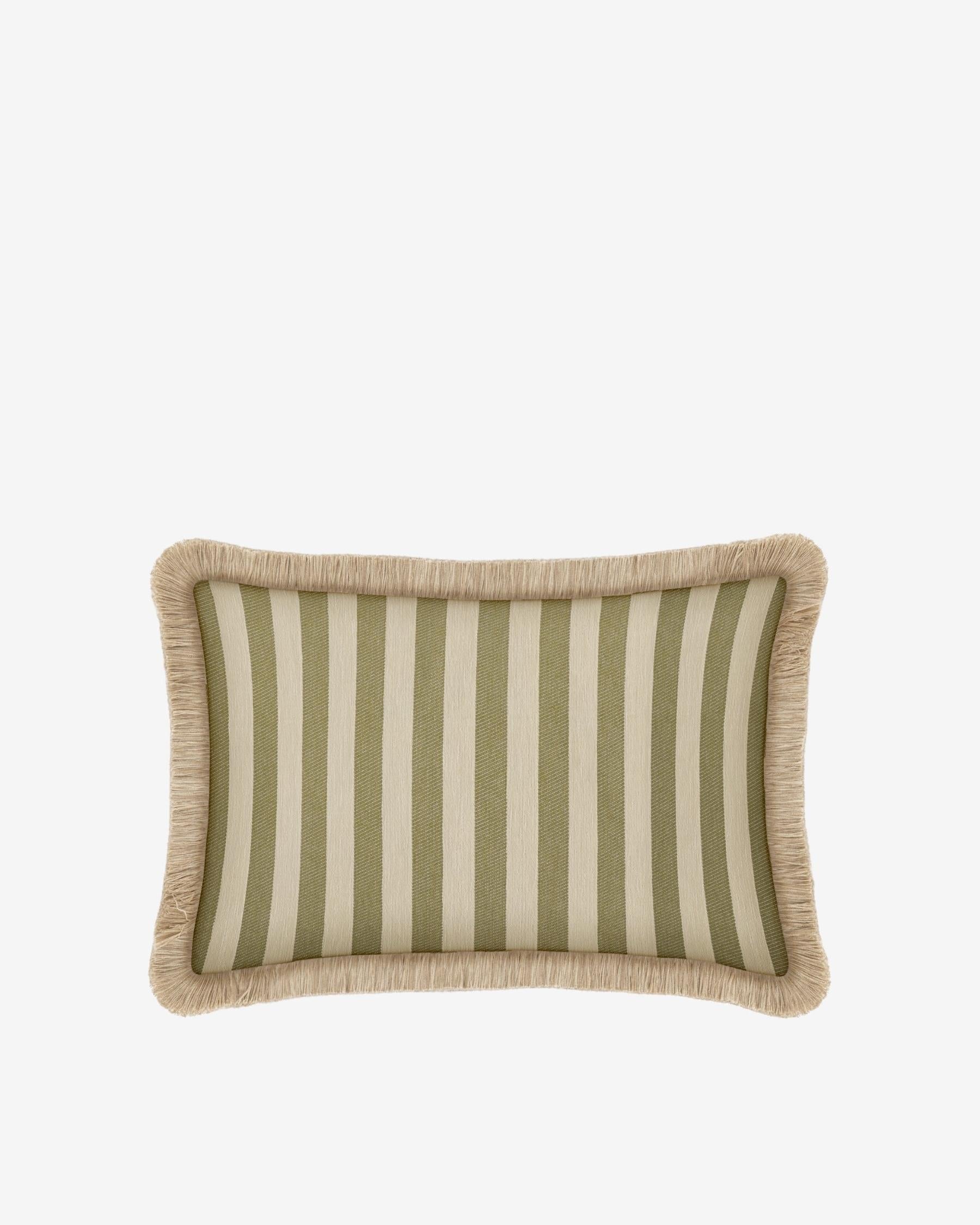 Cushion Jackie Olive & Ecru