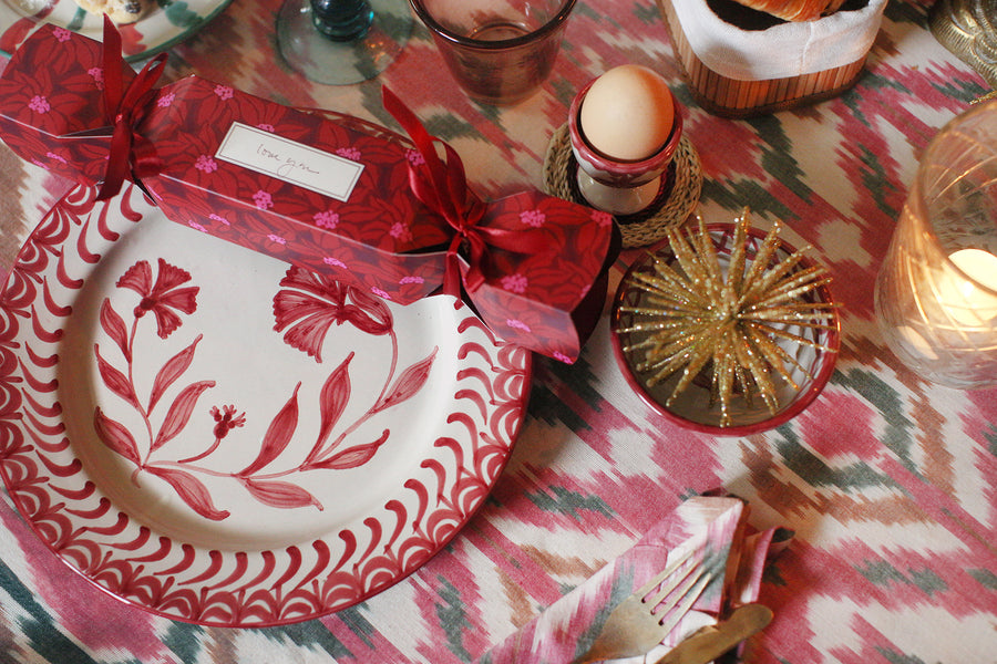 Handwoven dinner napkin Ikat Pink (set of 2)