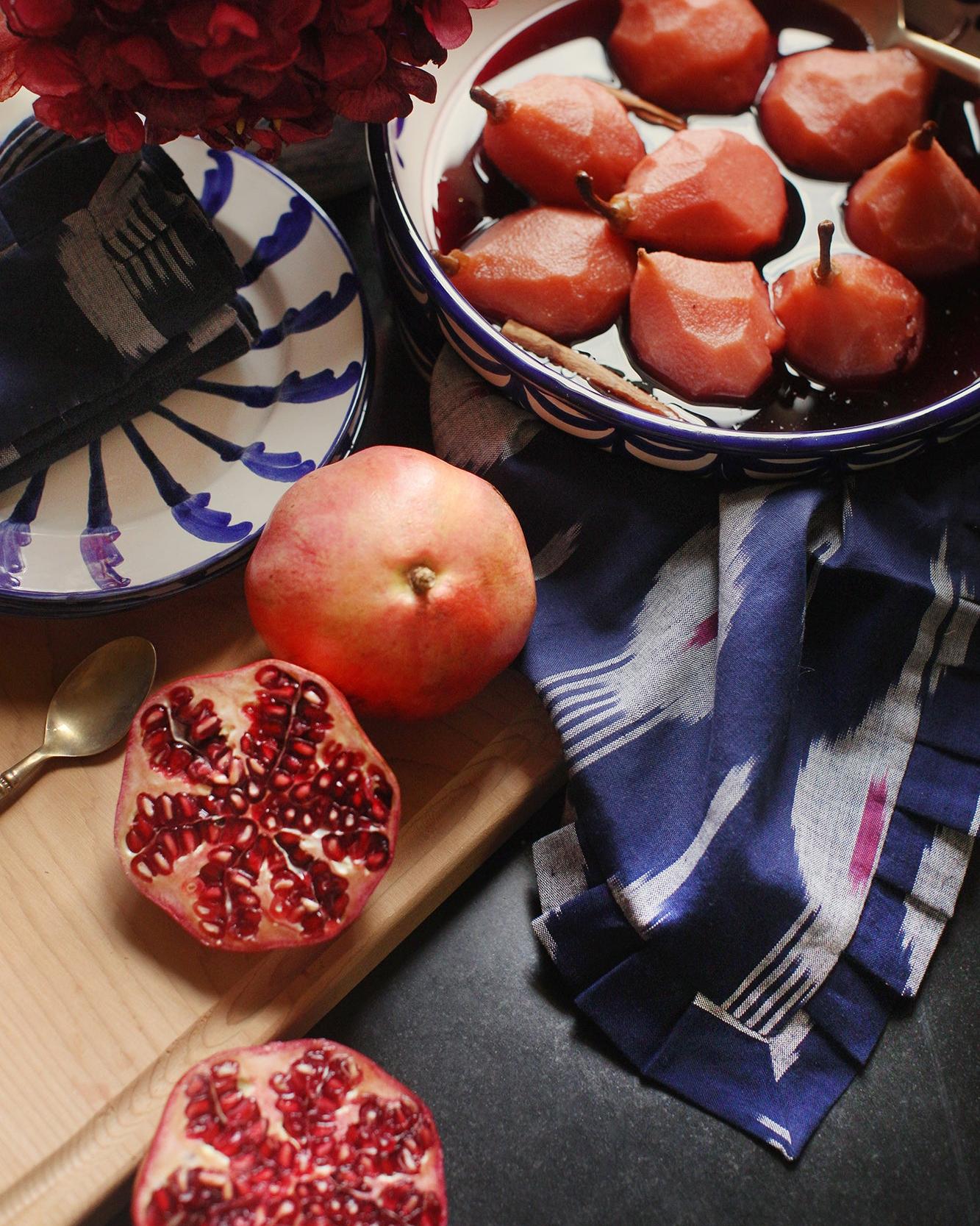 Handwoven dinner napkin Ikat Indigo (set of 2)